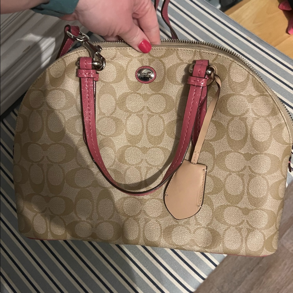 Coach bag like new condition. Short handles & long cross body strap.